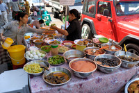 Street scene with food stall