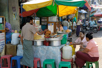 Street scene with food stall