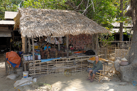 dried fish at fishing village