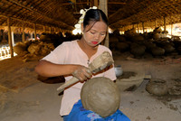 woman working in pottery