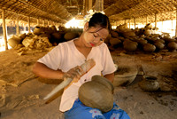 woman working in pottery
