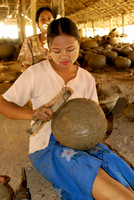 woman working in pottery