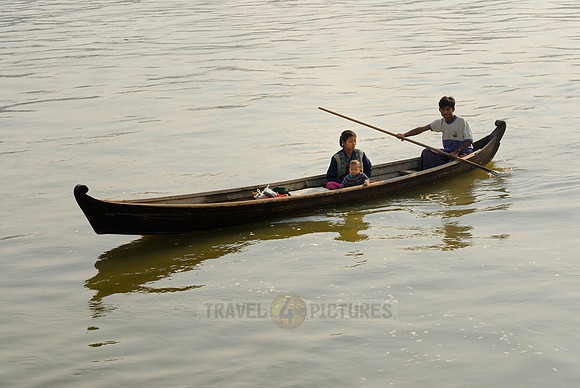 young men with rowing boat