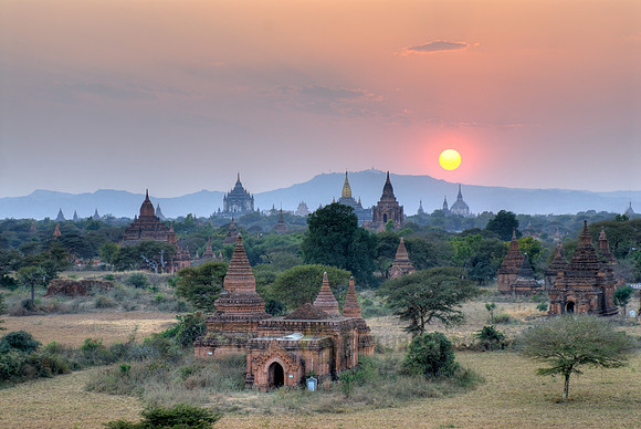 sunset over Bagan
