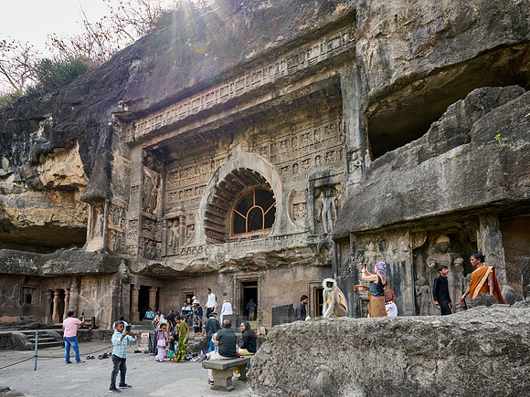 Ajanta caves, facade of Cave No. 26, Aurangabad