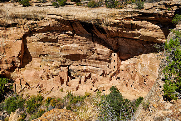 Square Tower House, Cliff dwellings in Mesa-Verde-National Park