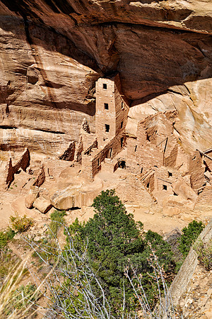 Square Tower House, Cliff dwellings in Mesa-Verde-National Park