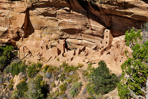 Square Tower House, Cliff dwellings in Mesa-Verde-National Park