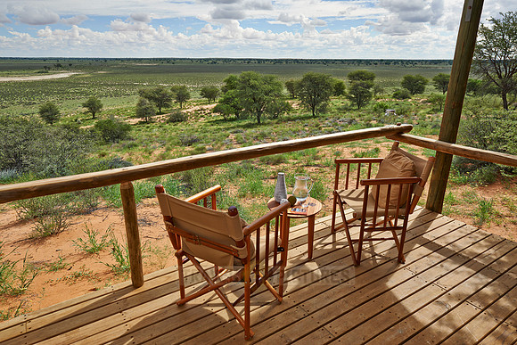 view from private terrace of Polentswa Tented Camp