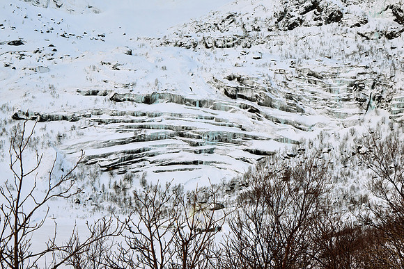 landscape with icicle at road to Nusfjord