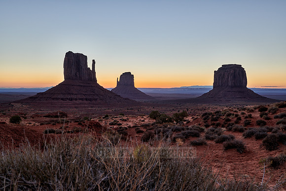 sunrise over Monument Valley