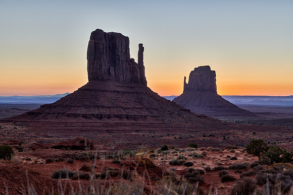 sunrise over Monument Valley