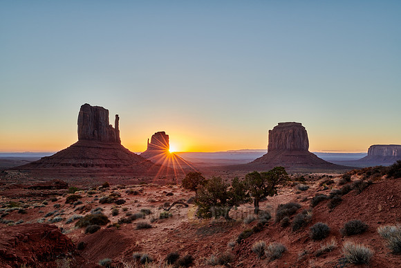sunrise over Monument Valley