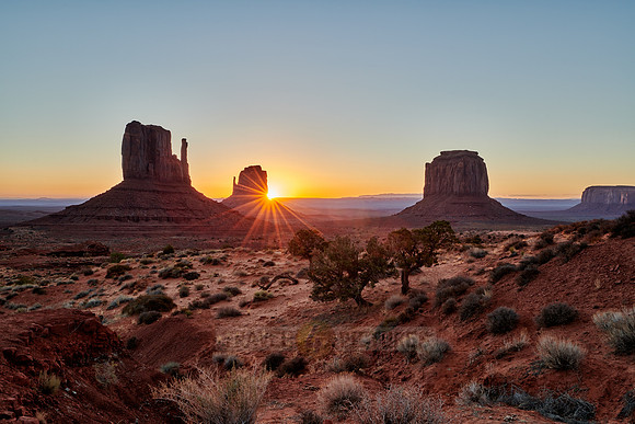 sunrise over Monument Valley