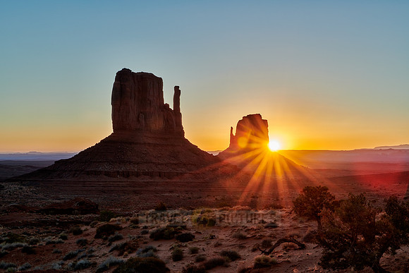 sunrise over Monument Valley