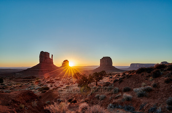 sunrise over Monument Valley