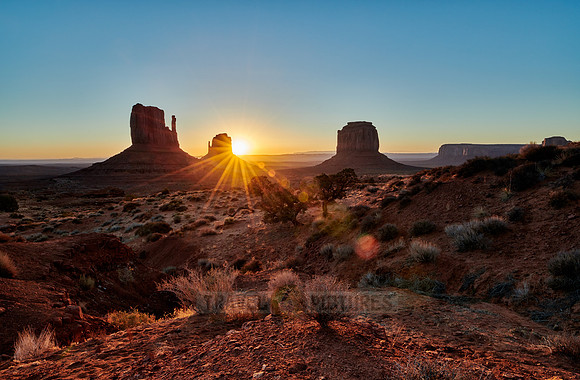 sunrise over Monument Valley