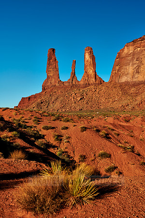 the Three Sisters in Monument Valley