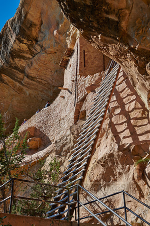 steep ladder to Balcony House, Cliff dwellings in Mesa-Verde-National Park