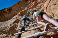 steep ladder to Balcony House, Cliff dwellings in Mesa-Verde-National Park