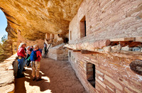 tourists in Balcony House, Cliff dwellings in Mesa-Verde-National Park