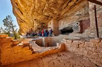 tourists in Balcony House, Cliff dwellings in Mesa-Verde-National Park
