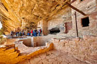 tourists in Balcony House, Cliff dwellings in Mesa-Verde-National Park