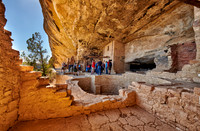 tourists in Balcony House, Cliff dwellings in Mesa-Verde-National Park