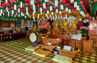 interior shot of Baekunsa Temple or "White Cloud Temple" on Yeonjondo Island