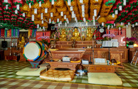 interior shot of Baekunsa Temple or "White Cloud Temple" on Yeonjondo Island