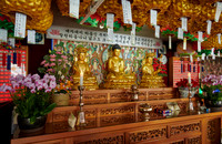 interior shot of Baekunsa Temple or "White Cloud Temple" on Yeonjondo Island