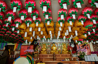 interior shot of Baekunsa Temple or "White Cloud Temple" on Yeonjondo Island