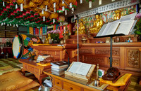 interior shot of Baekunsa Temple or "White Cloud Temple" on Yeonjondo Island