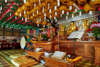 interior shot of Baekunsa Temple or "White Cloud Temple" on Yeonjondo Island
