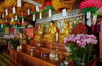 interior shot of Baekunsa Temple or "White Cloud Temple" on Yeonjondo Island