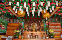 interior shot of Baekunsa Temple or "White Cloud Temple" on Yeonjondo Island