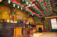 interior shot of Baekunsa Temple or "White Cloud Temple" on Yeonjondo Island