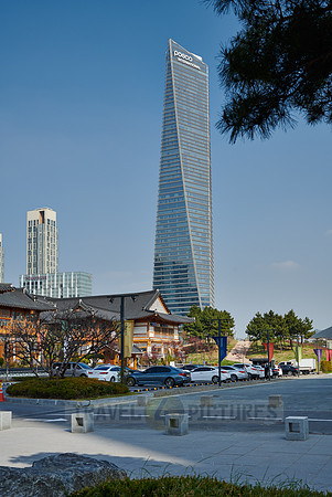 Central Park in Songdo International Business District with skyscraper
