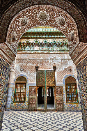 interior view with strong decoration of Telouet