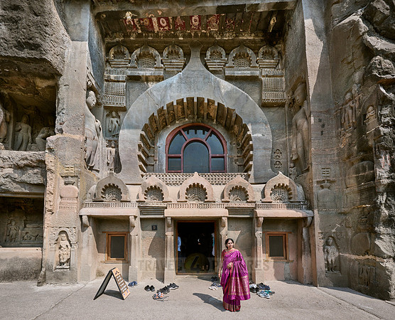 Ajanta caves, facade of cave 9