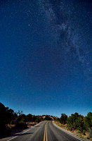 night sky over road in Canyonlands National Park, Island in the Sky