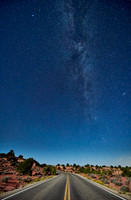 night sky over road in Canyonlands National Park, Island in the Sky