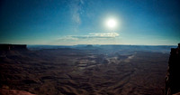 night sky with moon over Canyonlands National Park, Island in the Sky