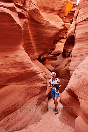 hiker in Antelope Canyon X