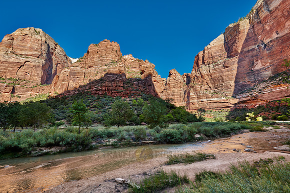 river in Zion National Park, Utah, USA, North America