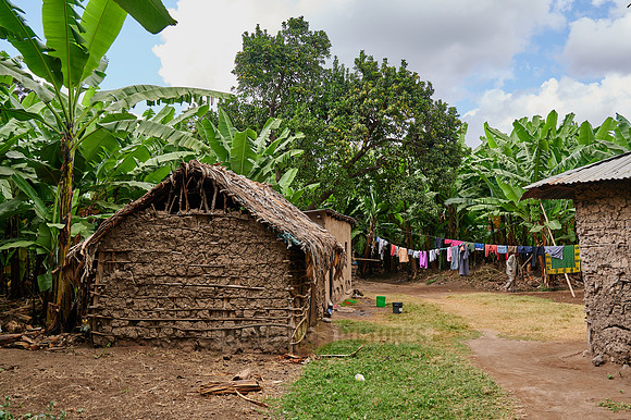clay huts and laundery