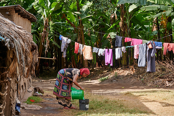 Local woman with laundry