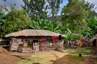 clay huts and laundery