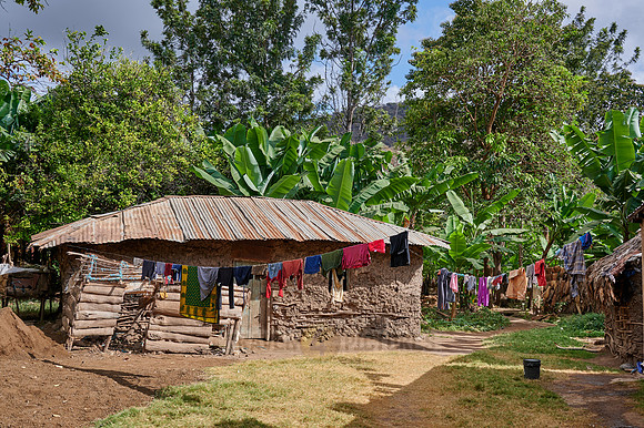 clay huts and laundery