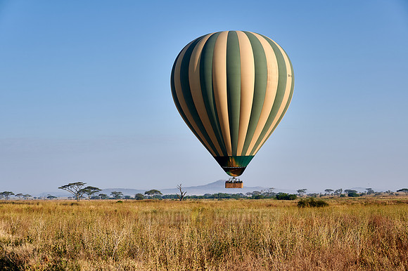 Hot air balloon over Serengeti